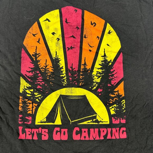 Fifth Sun Womens Cropped Size Medium Let's Go Camping Graphic Tee - Picture 4 of 4
